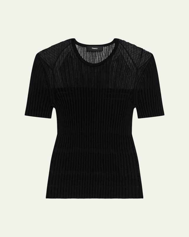 Sheer Stripe Crewneck Tee